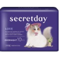 SecretDay Прокладки  гигиенические LOVE, Overnight, 10 шт