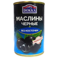 Маслины 300 гр. ТМ "DOKKA" б/к черн.