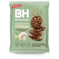 Хлебцы гречневые с луком и грибами цельнозерновые 50гр. ТМ"Baker House"