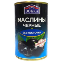 Маслины 300 гр. ТМ "DOKKA" б/к черн.