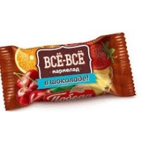 Конфеты 0112"ВСЕ-ВСЕ" желейн.в шок.совк.апельсин.,вишни,ананаса,клубники 3кг.