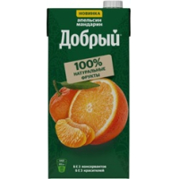 Добрый 2л.Напиток сокосод.из апельсинов,мандаринов, грейпфрутов, лимонов  "Апельсин Мандарин" 35% ДП