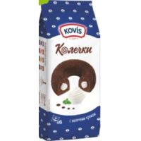 Пирожные "Колечки" 240гр. "KOVIS"с кремом молочным, бисквитные