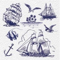 Салфетки "Семья и Комфорт" 100 морские дельфины(48)