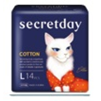 SecretDay Прокладки женские гигиенические COTTON, Large, 14 шт