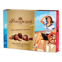 Конфеты Бабаевские цел.фундуком и дроб.миндалем Dark cream collection 1/200