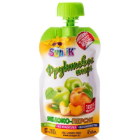 Фруктовое пюре яблоко-персик Suntik 100гр.