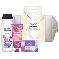 Подарочный набор ELEGANCE в косметичке (Шампунь 200 мл + Крем для рук + мыло)