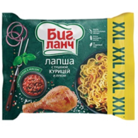 Лапша БП"Биг Ланч", Курица тушеная и лук, 100 гр. "Кухня без границ"(Р)