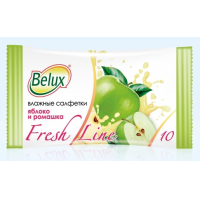 Салфетки влажные "Belux" 10шт. Fresh яблоко