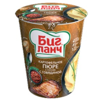 Картофельное пюре б/п "БИГ ЛАНЧ", с соусом  с говядиной, 50гр.x 24, стакан,"Кухня без границ"