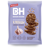 Хлебцы ржаные с чесноком цельнозерновые 50гр. ТМ"Baker House"