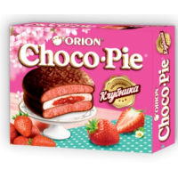 Мучное кондитерское изделие в глазури ("Клубника") "Choco Pie STRAWBERRY" 12шт*30гр.