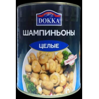 Шампиньоны целые марин. ст/б 280 гр. ТМ "DOKKA"